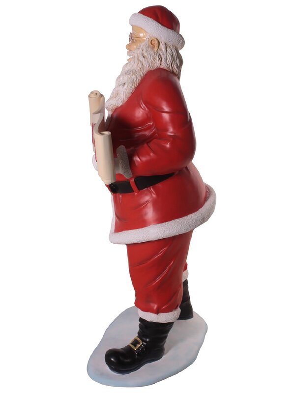 1.5m Classic Santa Claus With Merry Christmas Banner Life Size Resin Ornament — image 3