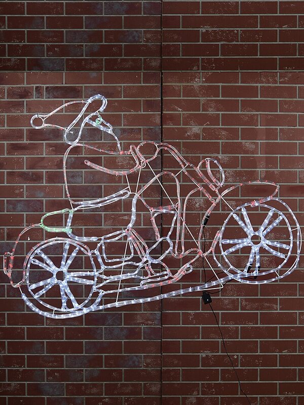 1.5m Santa Riding Motorbike With Cool White, Red & Green LED Light Display — image 4