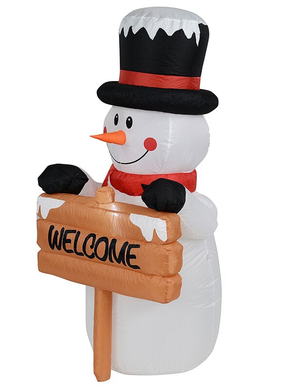 1.5m Snowman & Welcome Signpost | LED Outdoor Inflatable — image 5