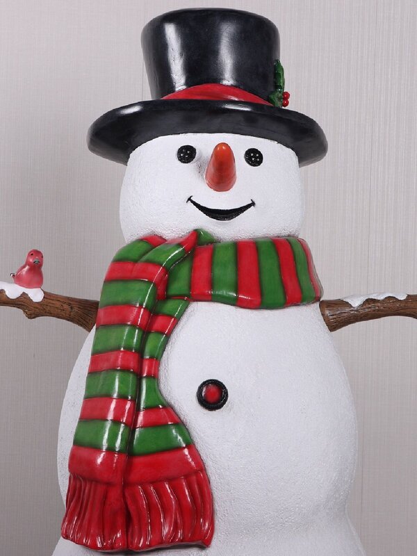 1.5m Snowman With Gifts & Bird Friend Life Size Resin Christmas Ornament — image 6