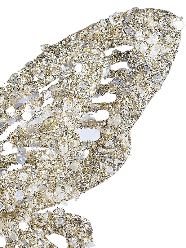 16cm Champagne Butterfly With Glitter & Flecks Christmas Tree Clip Pick — image 4