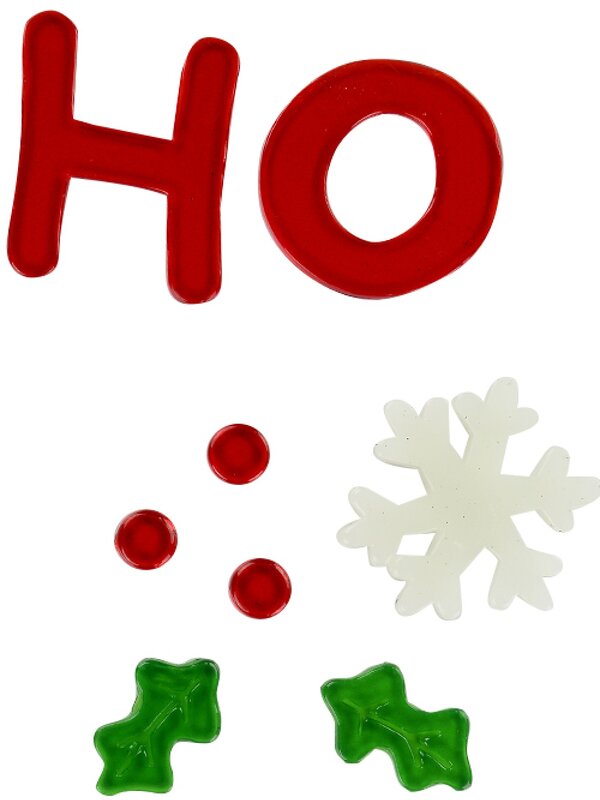 17cm Ho Ho Ho, Snowflakes & Holly Gel Window Cling