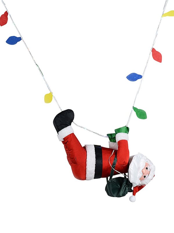 Hanging Rope Crawling Santa With LED Outdoor Nylon Decoration | 1.7m — image 3