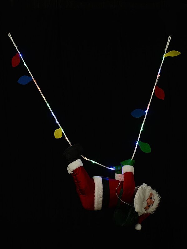 Hanging Rope Crawling Santa With LED Outdoor Nylon Decoration | 1.7m — image 5
