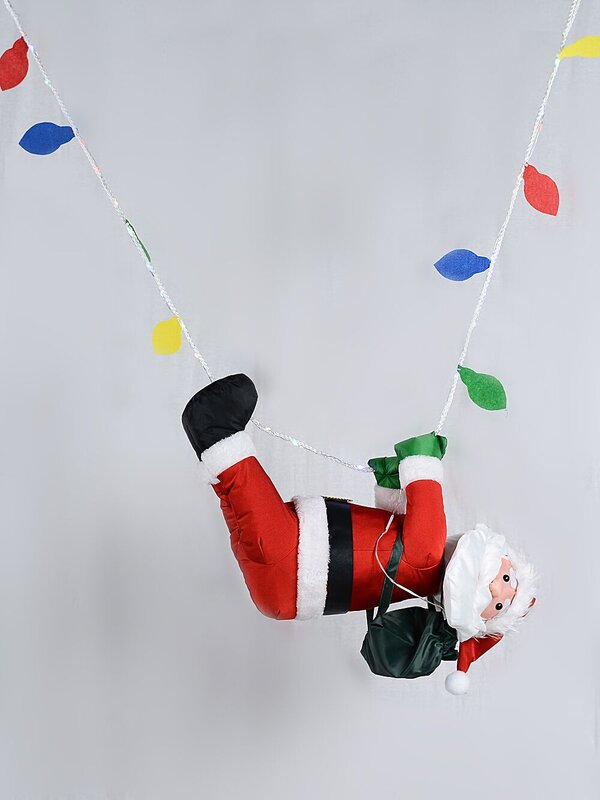Hanging Rope Crawling Santa With LED Outdoor Nylon Decoration | 1.7m — image 4
