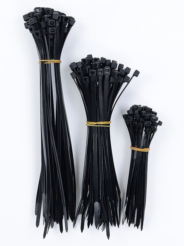 180x Black Nylon Cable Zip Ties | 10cm, 15cm & 20cm Self-Locking — image 4