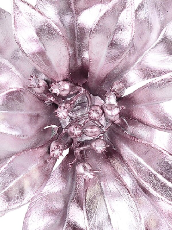 Matte Pink Moulded PVC Poinsettia Christmas Tree Clip Pick | 18cm — image 3