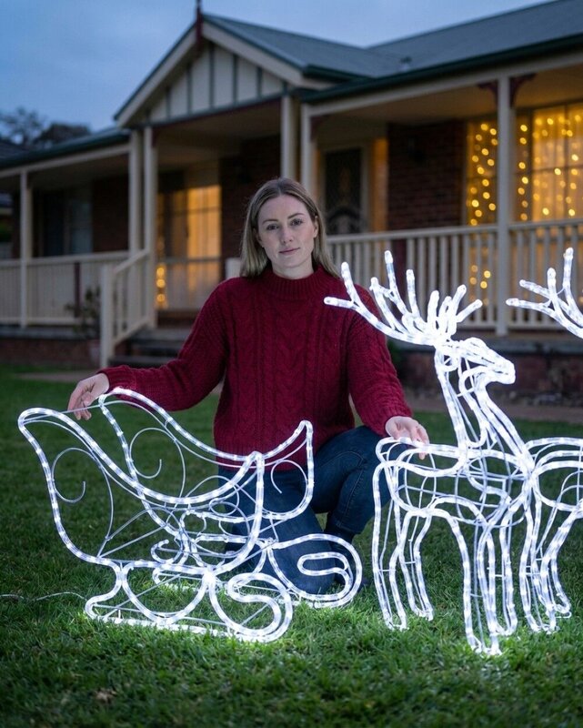 1.8m 3D Sleigh & Reindeer Outdoor LED Rope Light Display Set — image 3