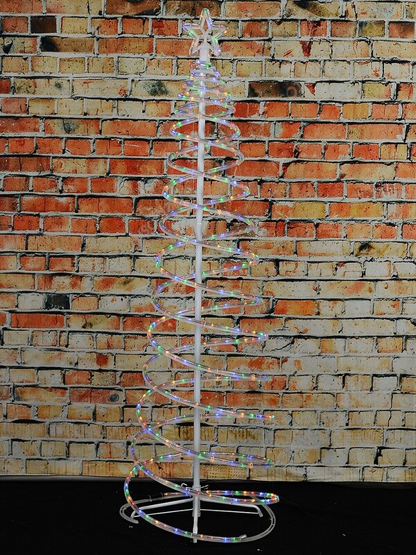 1.8m Multi Colour LED Rope Light 3D Spiral Outdoor Christmas Tree — image 3