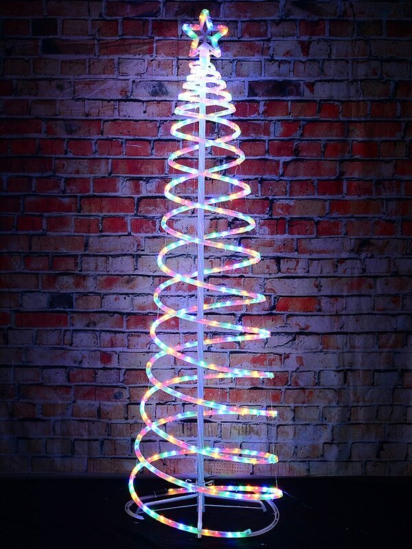 1.8m Multi Colour LED Rope Light 3D Spiral Outdoor Christmas Tree — image 5