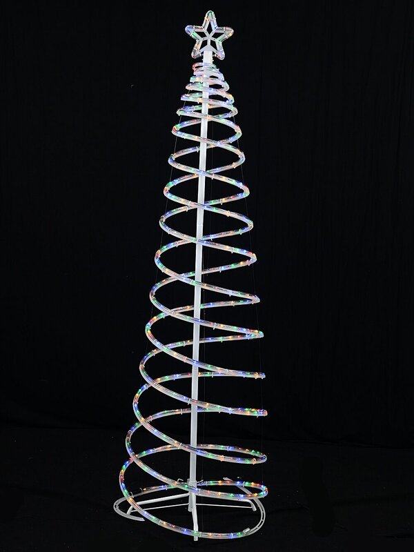1.8m Multi Colour LED Rope Light 3D Spiral Outdoor Christmas Tree — image 4