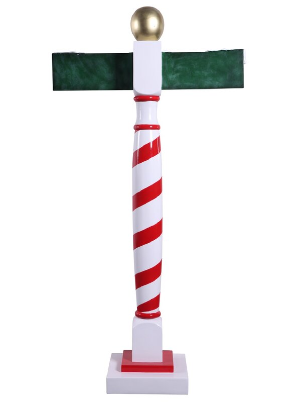 1.8m North Pole Signpost Life Size Resin Christmas Ornament — image 4