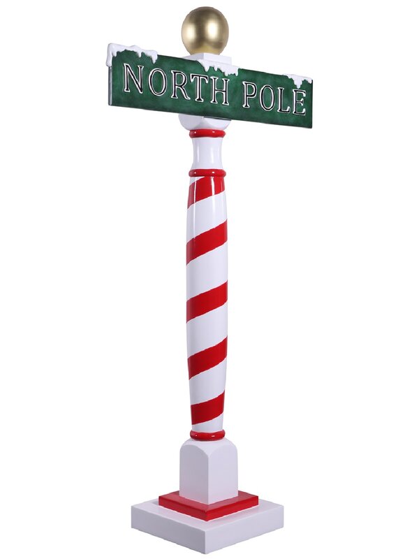1.8m North Pole Signpost Life Size Resin Christmas Ornament — image 2