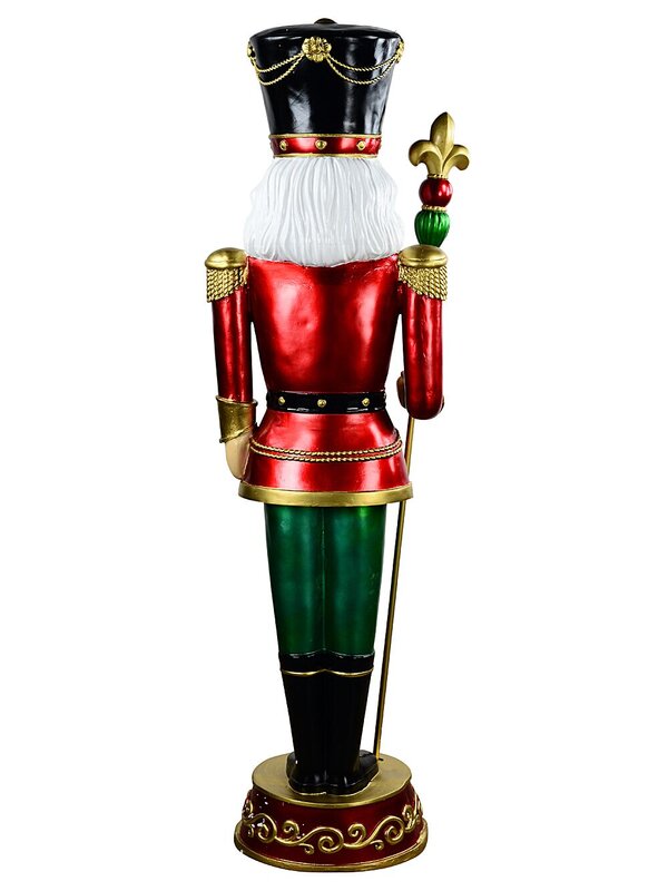 1.8m Red Green & Gold King Nutcracker Life Size Resin Christmas Ornament — image 5