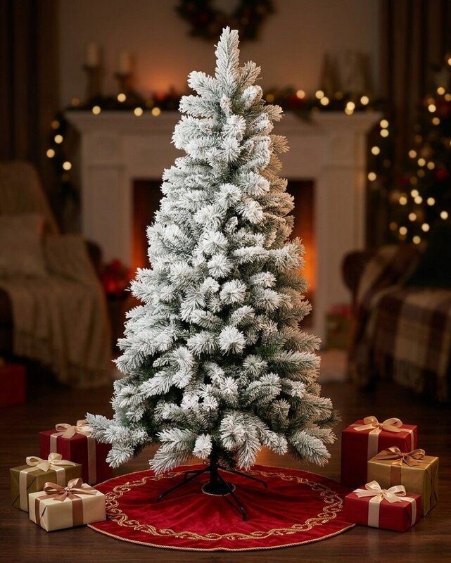 1.8m Yukon Winter Heavily Flocked Tree | 599 Tips & Hinged Branches — image 2
