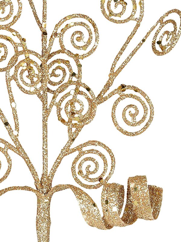 19cm Gold Branch Swirls & Curls Christmas Tree Clip Pick — image 3