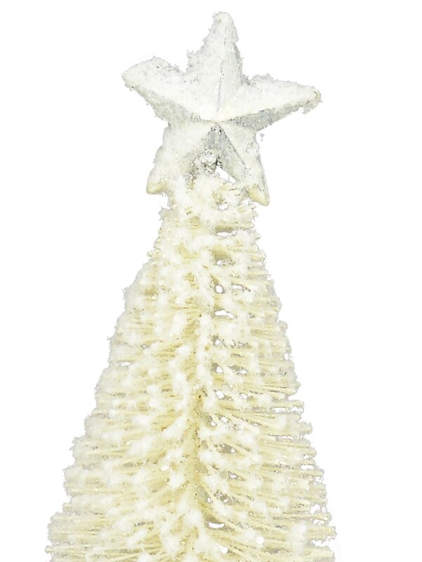 19cm White Iron Christmas Tree With Snow Dust & Star Tabletop Ornament — image 2