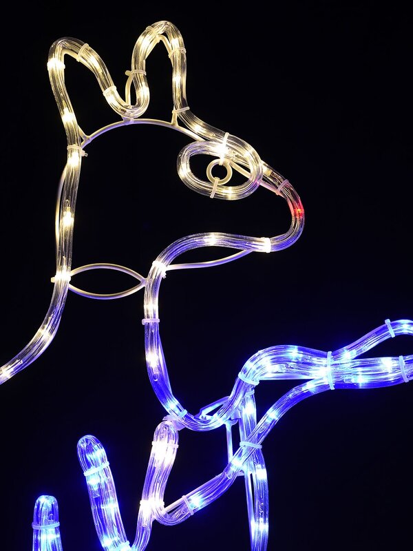 1.9m Outdoor Merry Aussie Christmas Coat Of Arms LED Rope Light Silhouette