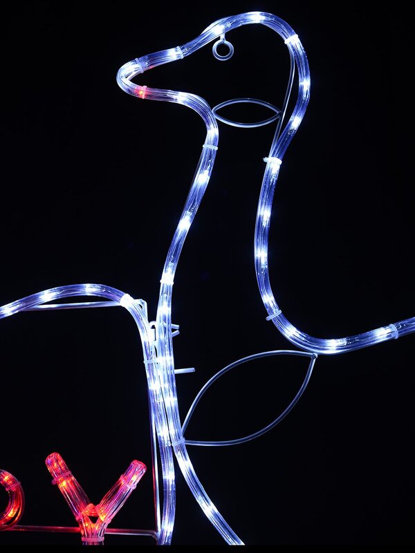 1.9m Outdoor Merry Aussie Christmas Coat Of Arms LED Rope Light Silhouette