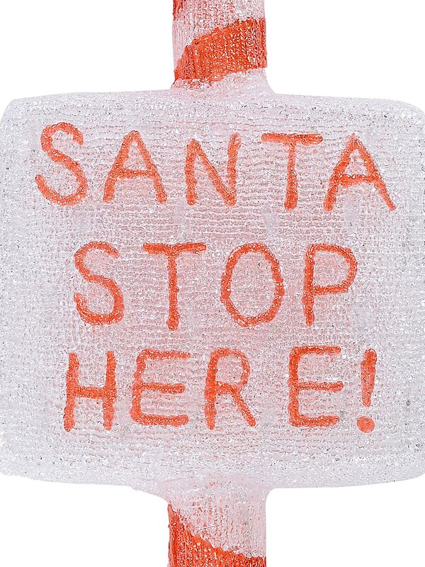 1m Acrylic SANTA STOP HERE! & Cool White LED Garden Stake Light Display — image 6