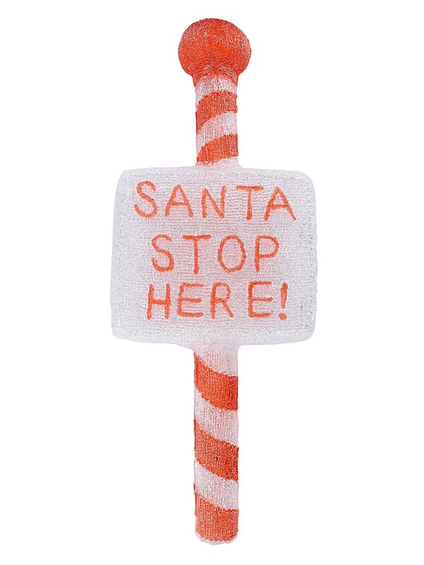 1m Acrylic SANTA STOP HERE! & Cool White LED Garden Stake Light Display — image 5