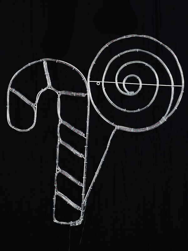 1m Candy Cane & Lollipop With Red, Cool White & Green LED Light Display — image 5