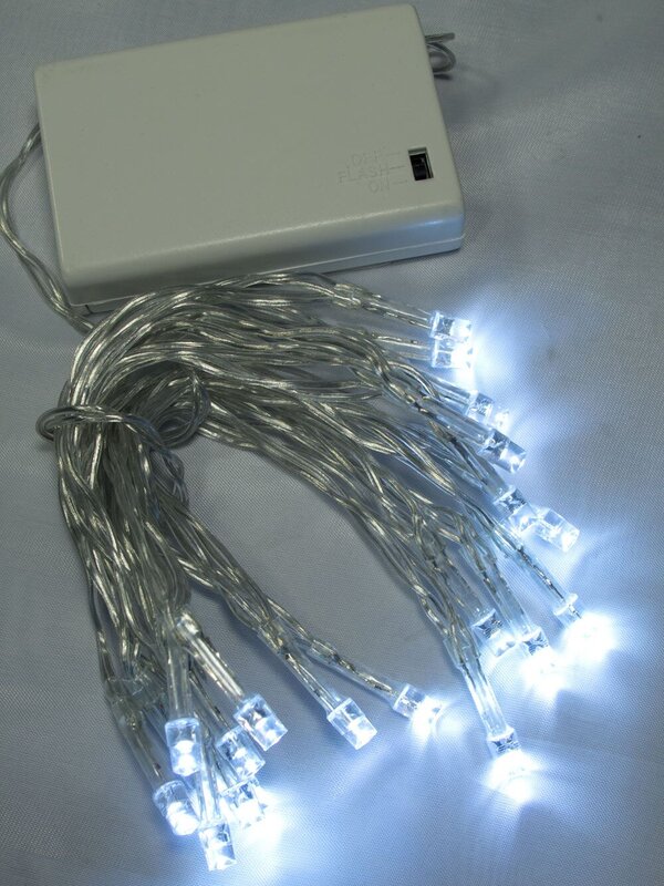 20 Cool White LED Concave Bulb Battery String Lights - 2.4m — image 4