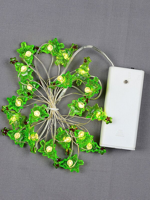 20 Warm White LED Christmas Trees String Fairy Static Battery Lights | 2m — image 3