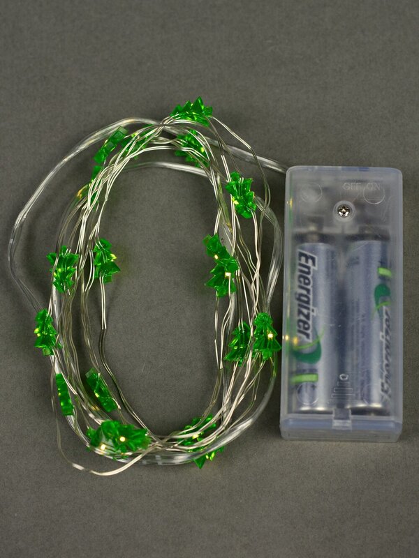 20 Warm White LED Green Christmas Tree Battery String Lights - 1.9m — image 3