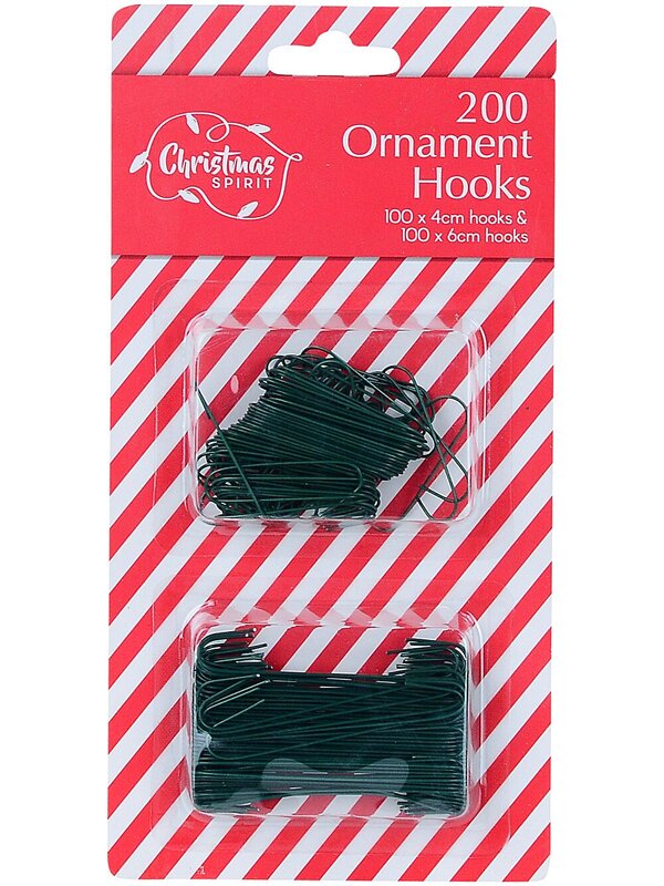 200x 40mm & 60mm Green Christmas Bauble & Ornament Reusable Hangers — image 4