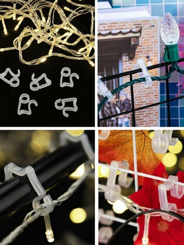 200x UV Stabilised Outdoor Gutter Hooks | Bulk Icicle & Fairy Light Multi Clips — image 2