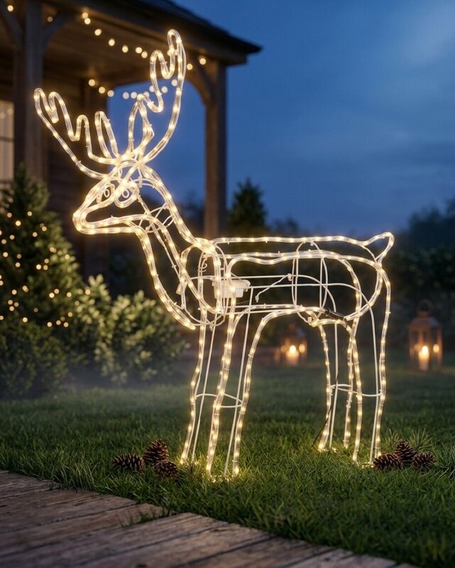 1.1m Outdoor 3D Moving Head Standing Reindeer LED Rope Light Display — image 4