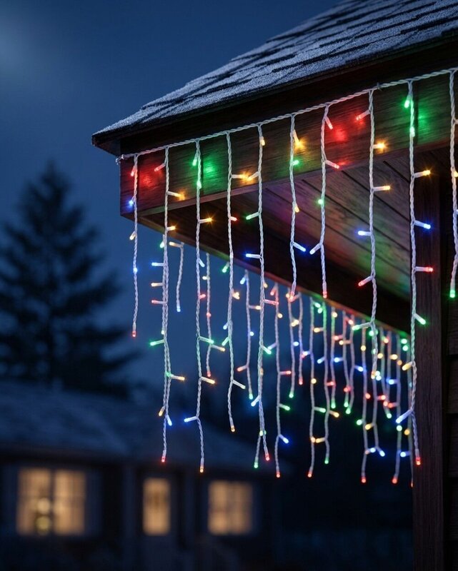 1008 Multi Colour LED Icicle Lights 8 Function With Memory Hold | 35m — image 4