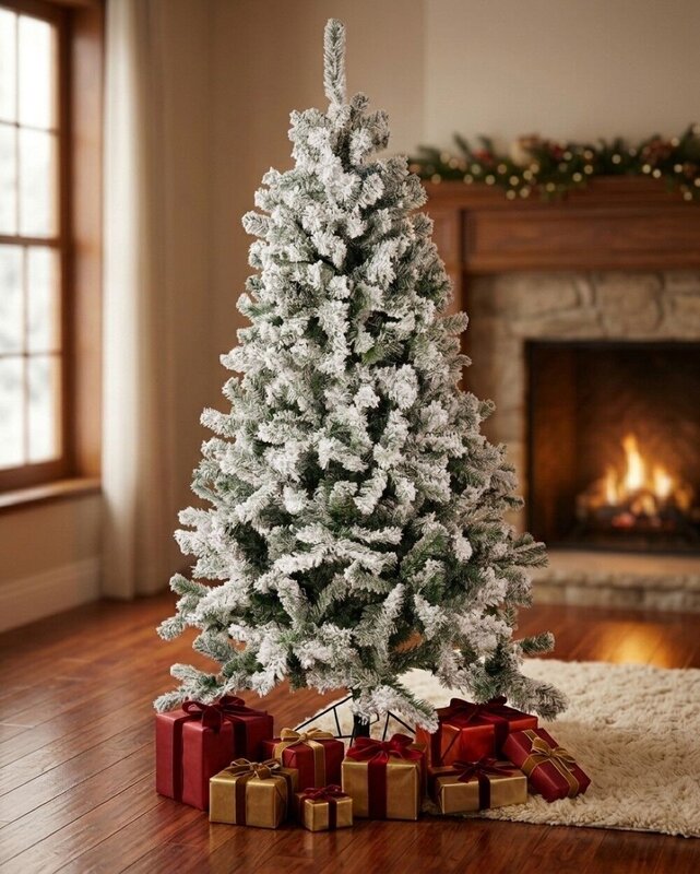 1.8m Dawn White Heavily Flocked Christmas Tree | 598 Tips & Hinged Branches — image 2