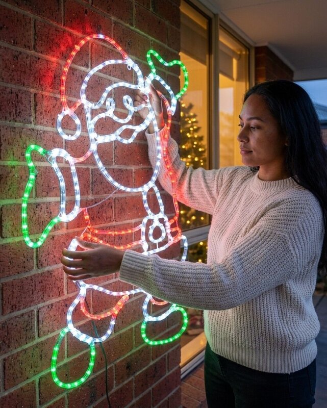 1m Jolly Posing Santa LED Rope Light Silhouette With Twinkle Effect — image 3