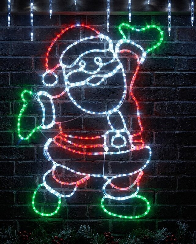 1m Jolly Posing Santa LED Rope Light Silhouette With Twinkle Effect — image 2