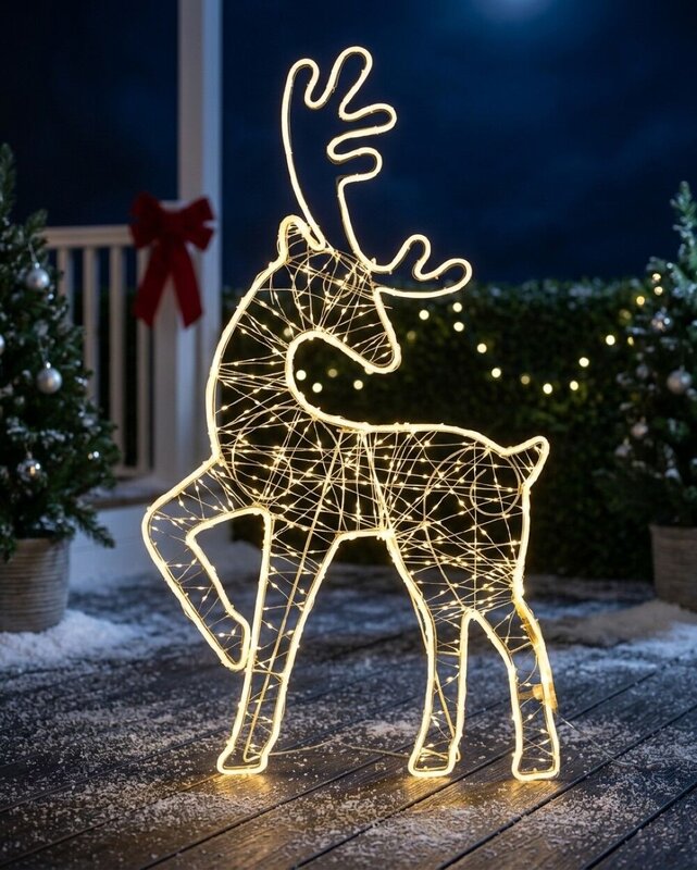 1m Radiant Standing Reindeer Outdoor Warm White Neon & String LED Display — image 4