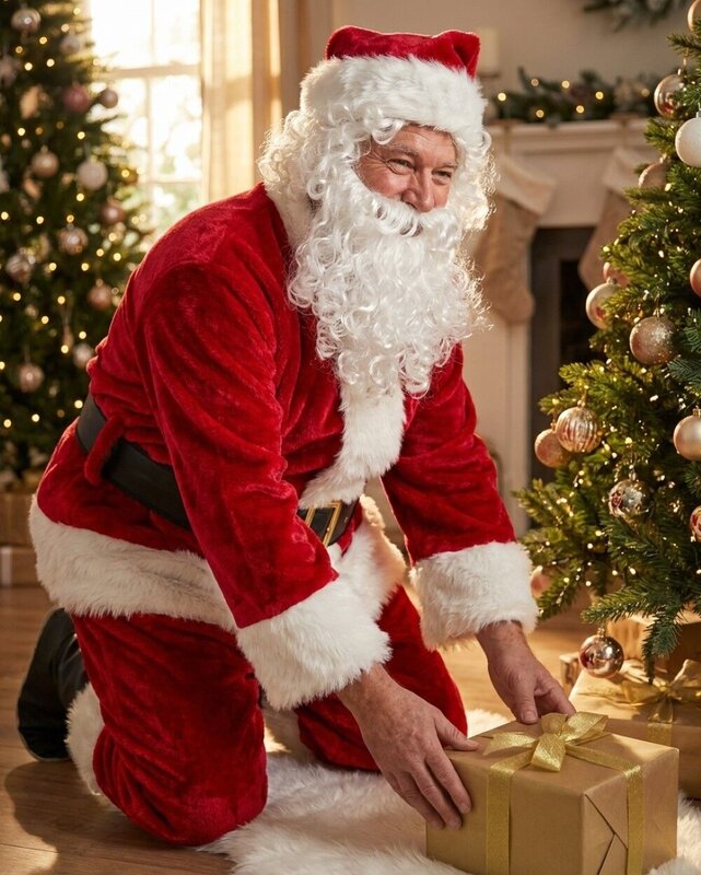 Premium 7 Piece Jolly Santa Suit Complete Costume Set | One Size Fits Most — image 3