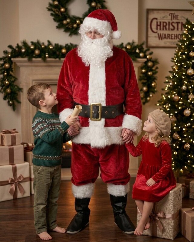 Premium 7 Piece Jolly Santa Suit Complete Costume Set | One Size Fits Most — image 2