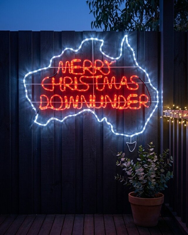 1.1m Outdoor Merry Christmas Down Under Aussie Map LED Rope Light Motif — image 4