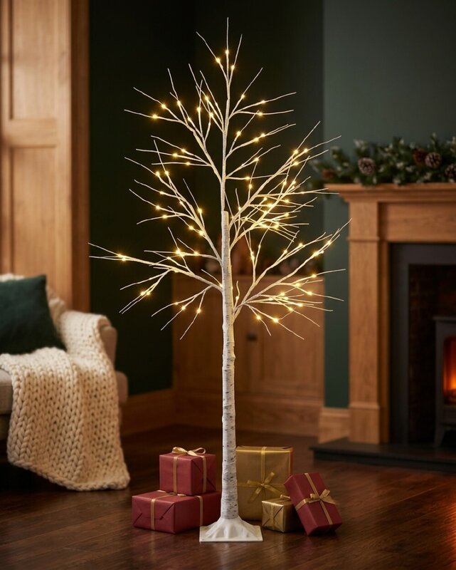 1.8m Neutral White LED Twig 3D Outdoor Christmas Birch Tree | 96 Lights — image 2