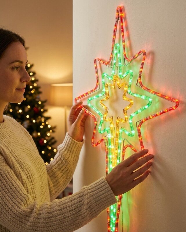 1.1m Dynamic Star Of Bethlehem Outdoor Multi Colour LED Light Display — image 3