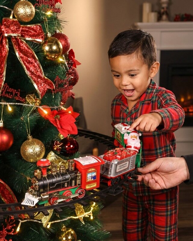 Santa Christmas Train In Your Tree | 12 Piece Set With Headlight & Tree Clamp — image 3