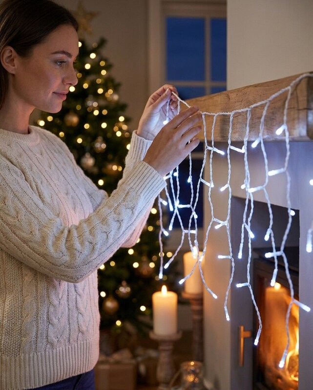 420 Cool White LED Icicle Lights 8 Function With Memory Hold | 10m — image 3