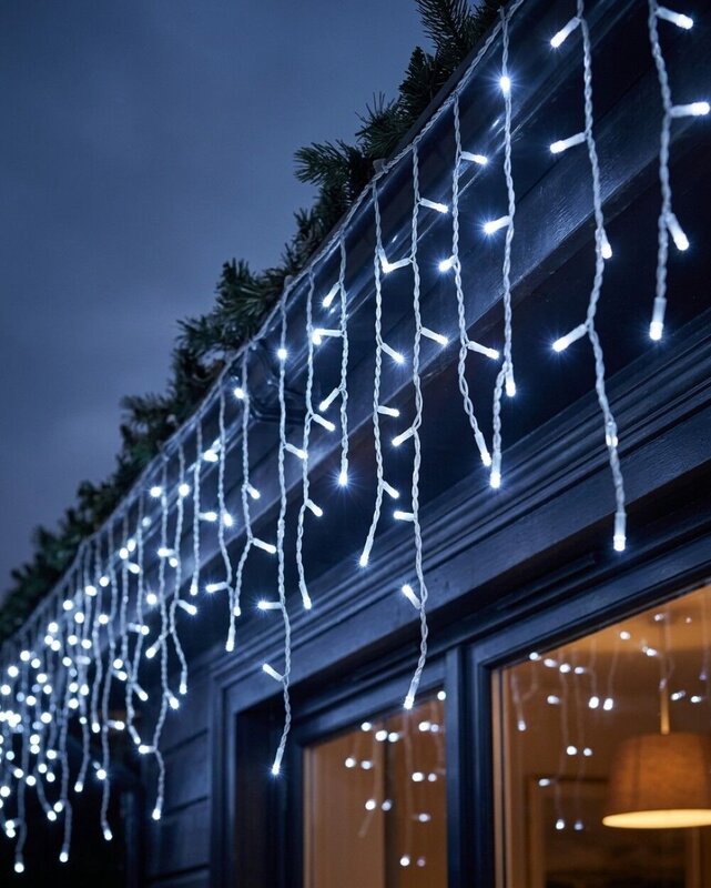 420 Cool White LED Icicle Lights 8 Function With Memory Hold | 10m — image 2