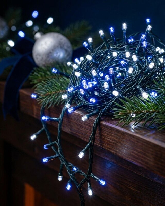 1000 Blue & Cool White LED String Fairy Lights 8 Function | 50m — image 2