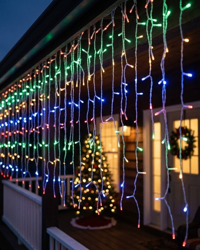 420 Multi Colour LED Icicle Lights 8 Function With Memory Hold | 10m — image 2