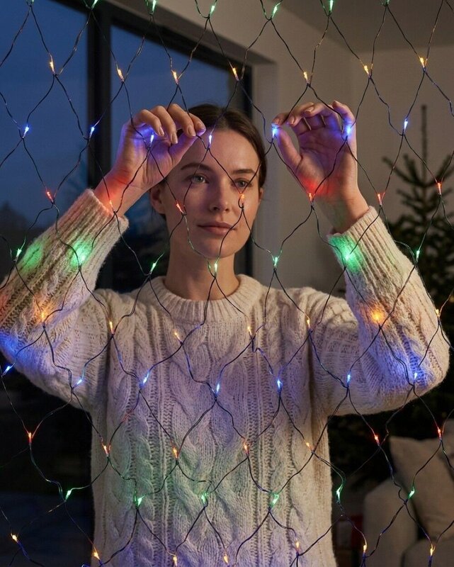 180 Multi Colour LED Net Lights 8 Function With Memory Hold | 1.8m x 1.8m — image 3