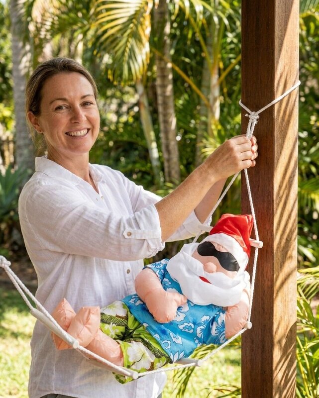 Hanging Summer Santa Hammock Outdoor Nylon Christmas Decoration | 65cm — image 3