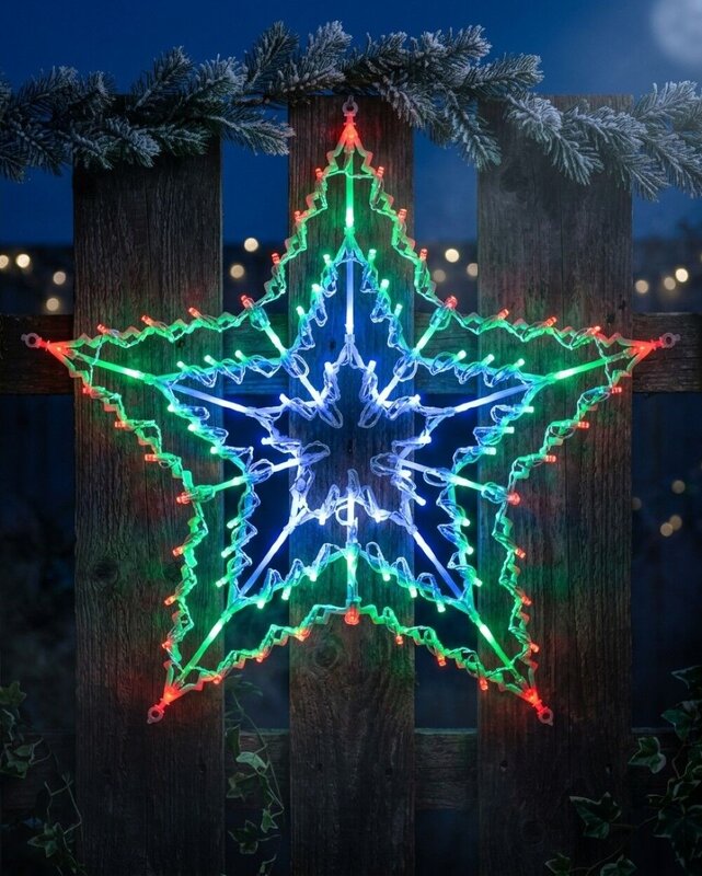 53cm Concentric Stars Multi Colour LED Outdoor Christmas String Light Display — image 2